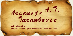 Arsenije Taranković vizit kartica
